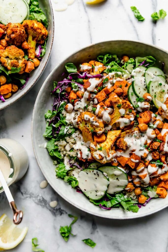 sheet pan shawarma bowl