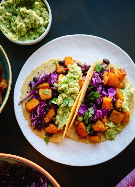 roasted butternut squash tacos