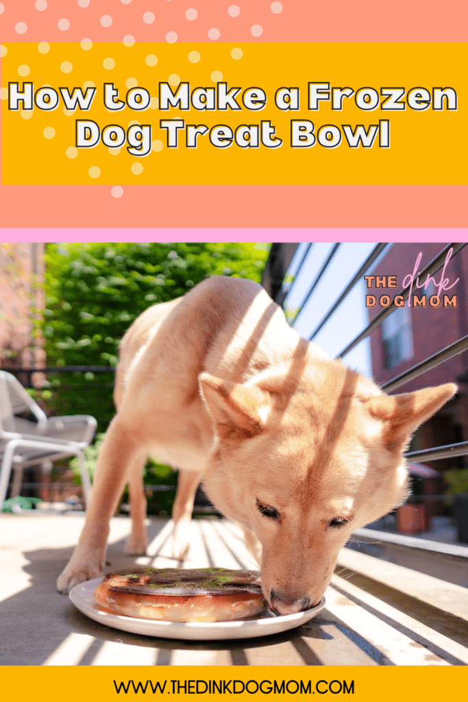 Pinterest pin for HOW TO MAKE A FROZEN DOG TREAT BOWL